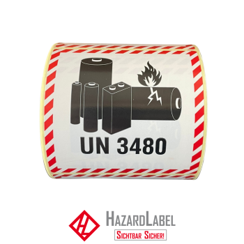 Batterylabel UN3480, 10x10 cm, Paperlabel